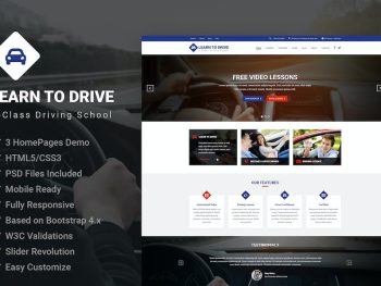 LearnToDrive | Driving School & Lessons Template Yazı Tipi