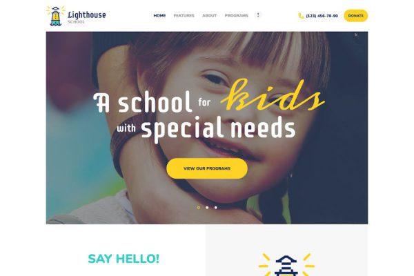 Lighthouse - School for Handicapped Kids WP Theme WordPress Teması