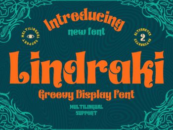 Lindraki | Groovy Retro Font Yazı Tipi