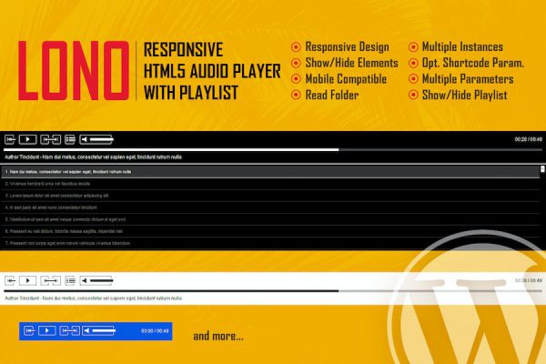 Lono - Responsive HTML5 Audio Player With Playlist WordPress Eklentisi