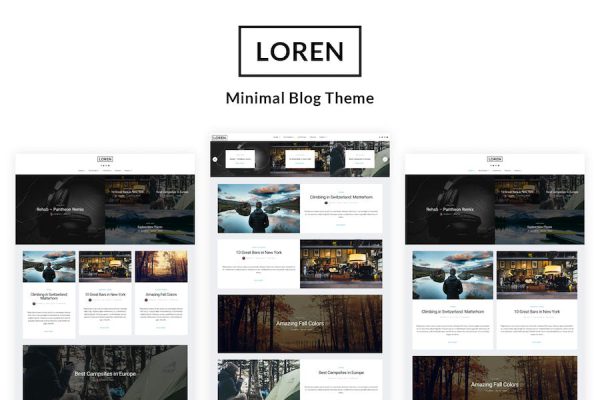 Loren Minimal Personal  Blog Theme WordPress Teması