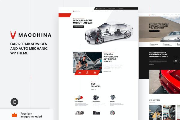 Macchina - Auto Car Repair Elementor Pro Theme WordPress Teması