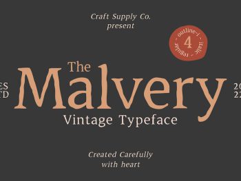Malvery Vintage Typeface Yazı Tipi