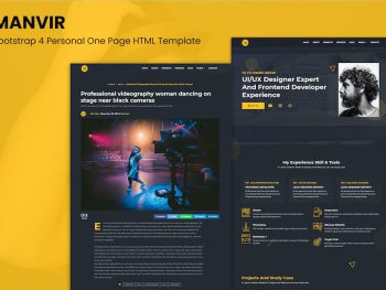 Manvir - Bootstrap 4 Personal One Page HTML Yazı Tipi