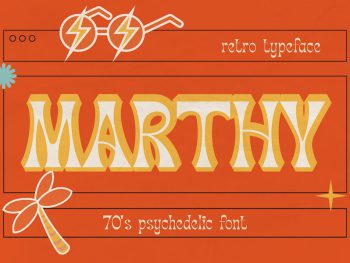 Marthy - Psychedelic Retro Display Yazı Tipi