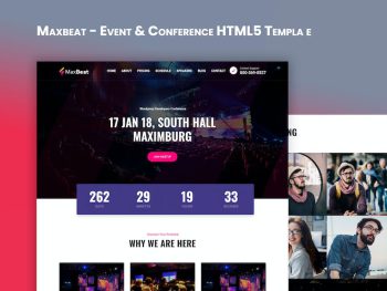 Maxbeat - Event & Conference HTML5 Templa e Yazı Tipi