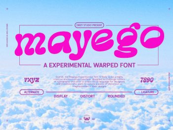 Mayego - Experimental Warped Font Yazı Tipi
