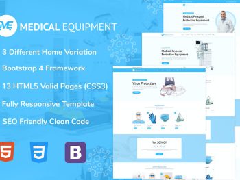 Medical Equipment - PPE Kit HTML Template Yazı Tipi