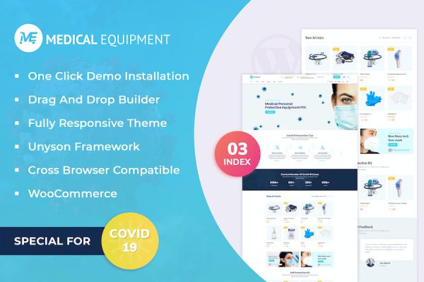 Medical Equipment - eCommerce WordPress Teması