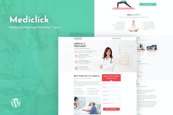 Mediclick - Medical Landing Page WordPress Teması