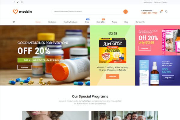 Medzin – Medical WooCommerce WordPress Teması