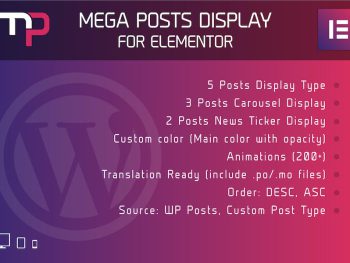 Mega Posts Display for Elementor Wordpress Plugin WordPress Eklentisi