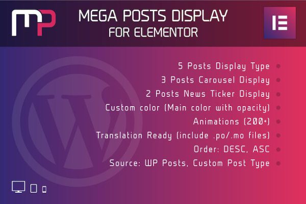 Mega Posts Display for Elementor Wordpress Plugin WordPress Eklentisi