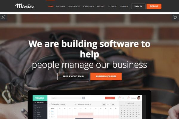 Meminz - Download Software Landing Page Theme WordPress Teması