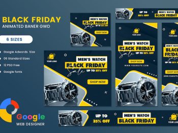 Men Watch Black Friday Sale HTML5 Banner Ads GWD Yazı Tipi