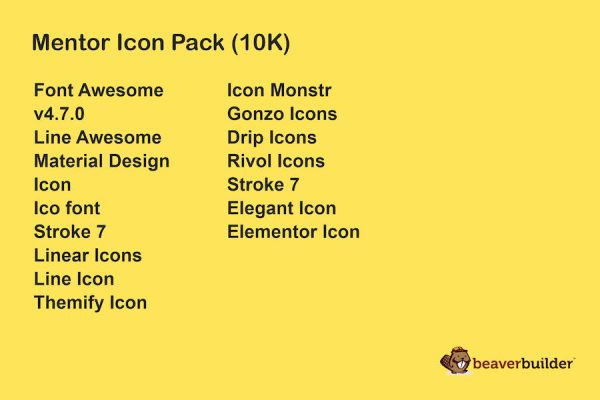Mentor Icon Pack for Beaver Page Builder WordPress Eklentisi