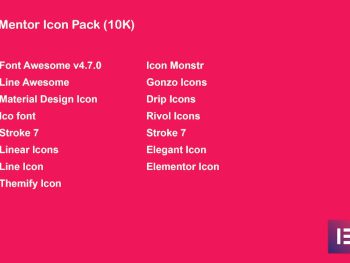 Mentor Icon Pack for Elementor Page Builder WordPress Eklentisi