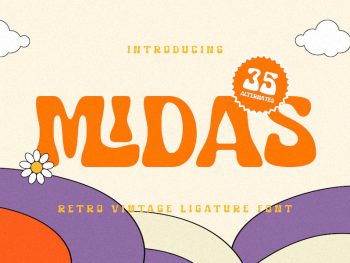 Midas - Retro Vintage Ligature Font Yazı Tipi