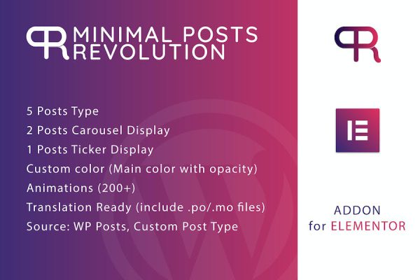 Minimal Posts Revolution For Elementor Plugin WordPress Eklentisi