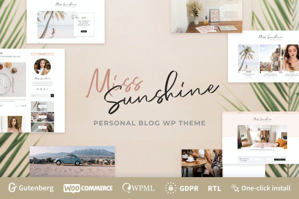 Miss Sunshine - Lifestyle & Beauty Women Blog WordPress Teması