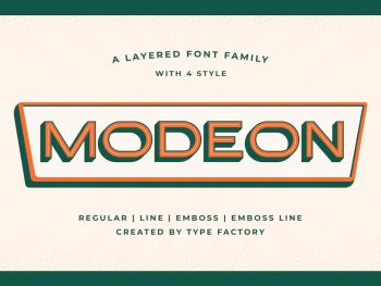 Modeon - Layered Font Family Yazı Tipi