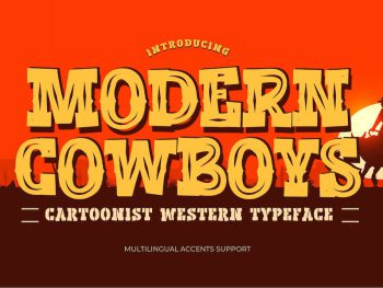 Modern Cowboys - Cartoonist WesternTypeface Yazı Tipi