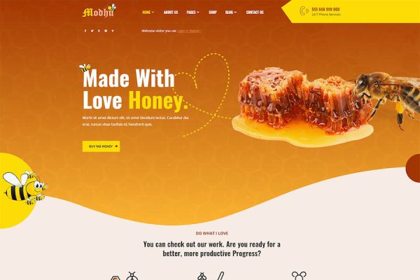 Modhu - Beekeeping and Honey WordPress Teması