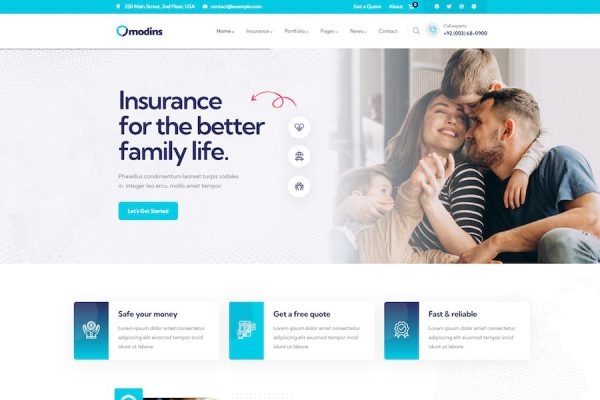 Modins - Insurance & Finance WordPress Teması