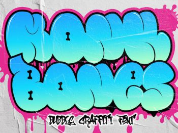 Monk Bones - Bubble Graffiti Font Yazı Tipi