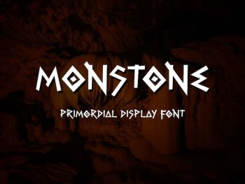 Monstone - Primordial Display Font Yazı Tipi