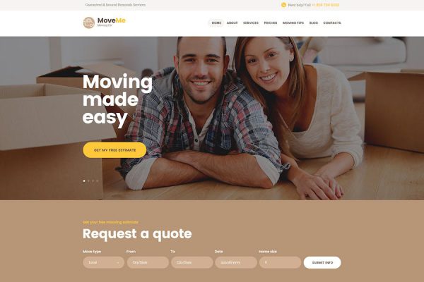 MoveMe - Moving & Storage Relocation Company WP WordPress Teması