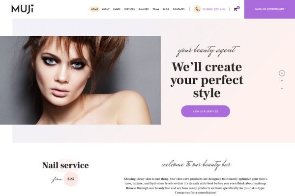 Muji - Beauty Shop & Spa Salon WordPress Teması