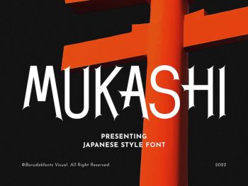 Mukashi - Japanese Thin Display Font Yazı Tipi