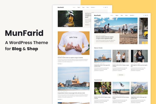 Munfarid - A For Blog & Shop WordPress Teması