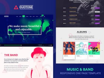 Music & Band Responsive Website Template - Duotone Yazı Tipi