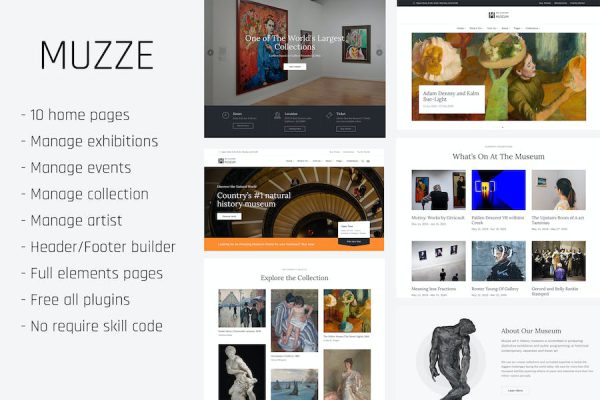 Muzze - Museum Art Gallery Exhibition WP Themes WordPress Teması