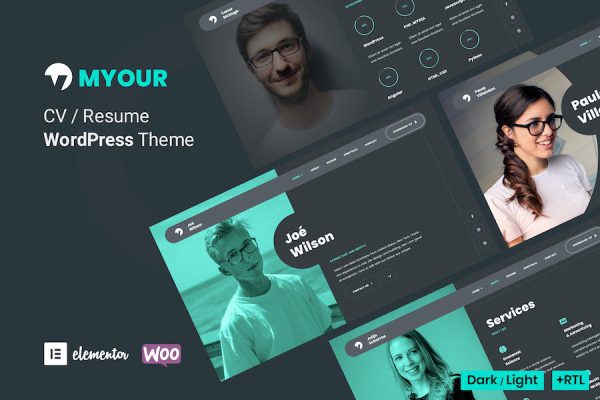 Myour - Resume CV Portfolio Elementor WordPress Teması