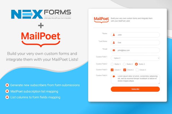 NEX-Forms - MailPoet Add-on WordPress Eklentisi