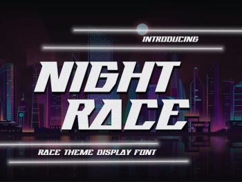 NIGHTRACE - Race Theme Display Font Yazı Tipi