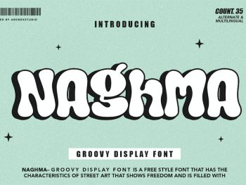 Naghma - Groovy Display Font Yazı Tipi