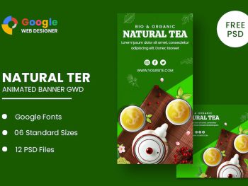 Natural Tea Animated Banner Google Web Designer Yazı Tipi