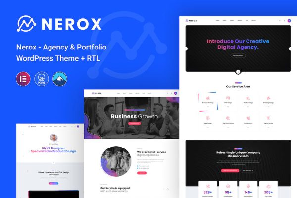 Nerox - Agency & Portfolio + RTL WordPress Teması