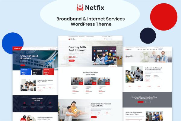 Netfix – Broadband & Internet Services WP Theme WordPress Teması