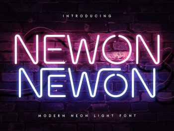 Newon - Modern Neon Light Font Yazı Tipi