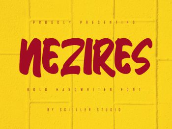 Nezires - Bold Handwritten Font Yazı Tipi