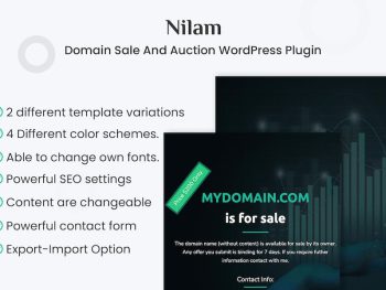Nilam - Domain For Sale & Auction Plugin WordPress Eklentisi