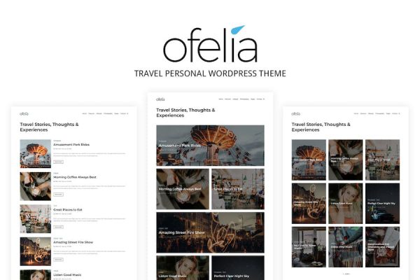 Ofelia - Travel Personal  Blog Theme WordPress Teması