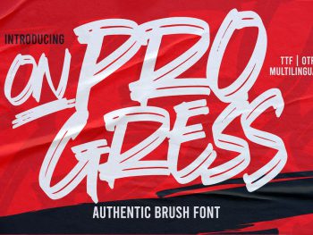 On Progress - Authentic Brush Font Yazı Tipi