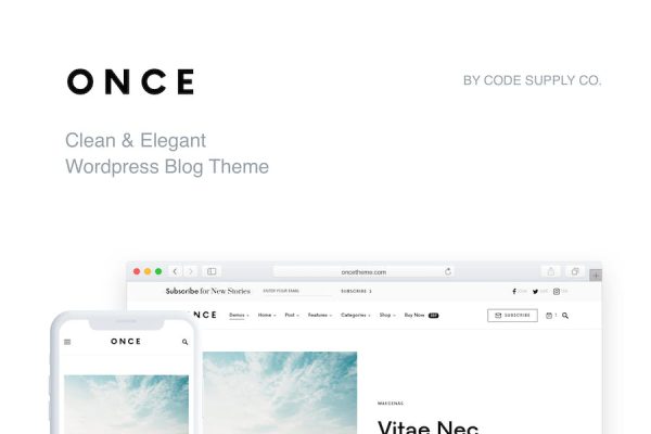 Once - Clean & Elegant  Blog Theme WordPress Teması