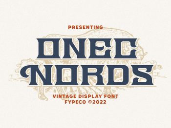 Onec Nords - Vintage Display Font Yazı Tipi